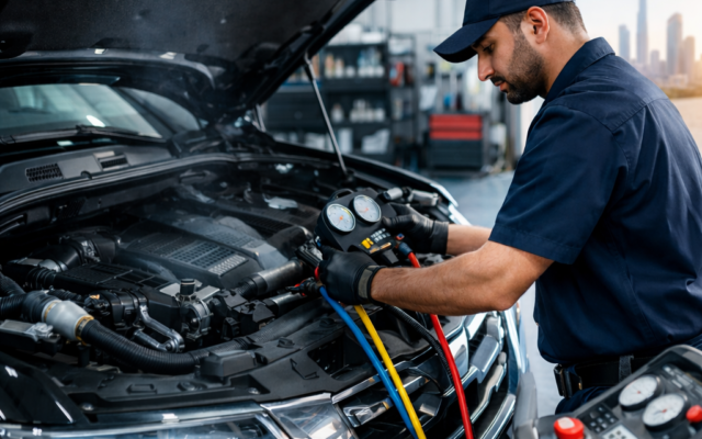 Stay cool on Abu Dhabi roads! Get fast and reliable car A/C repair services from expert technicians